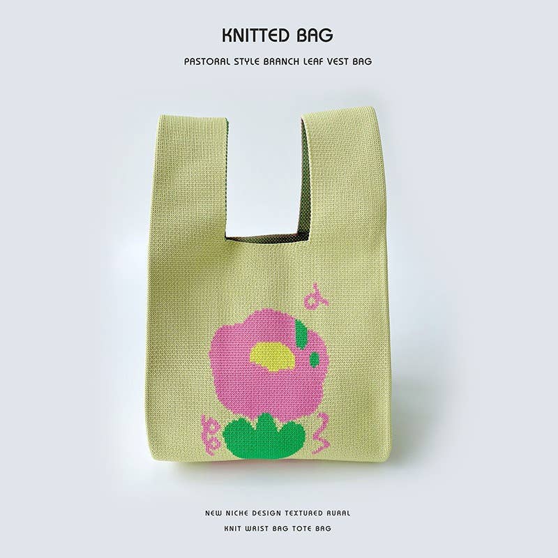 Flower series versatile knitted bag