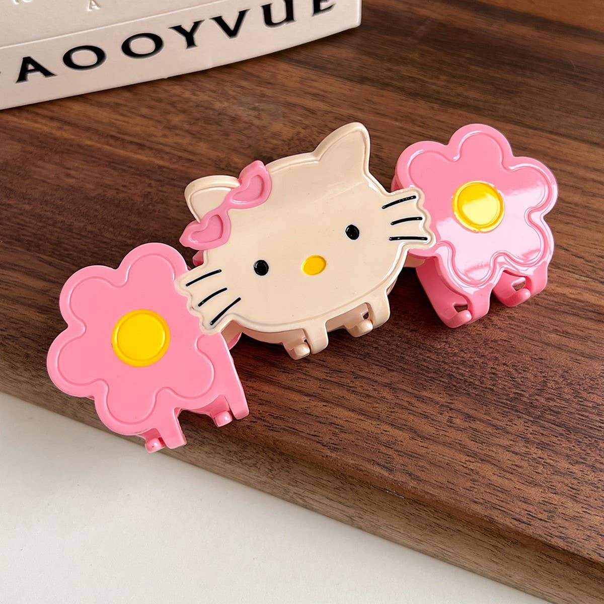 Cat & Flower Acetate Claw ??Cute Cartoon Clip_CWAHA6010