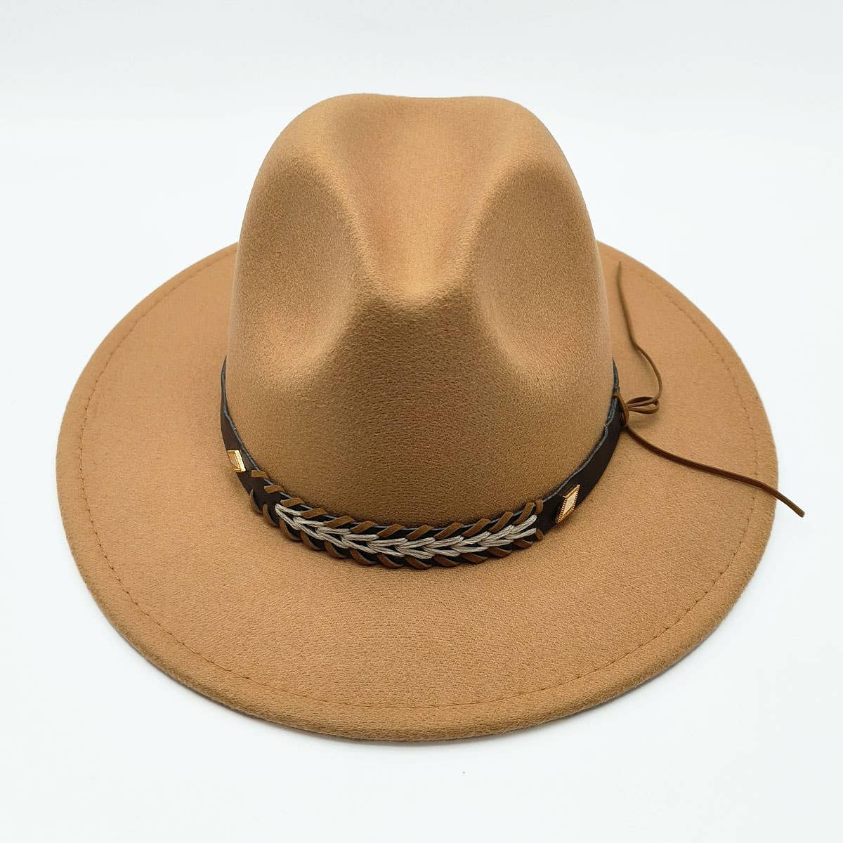 SIMPLE BELT BUCKLE FELT HAT JAZZ HAT_CWAH0751