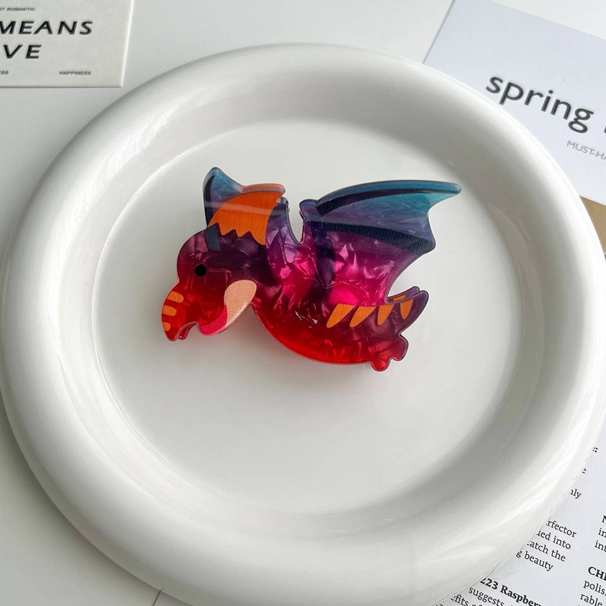 New Colorful Gradient Dinosaur Hair Claw Clip