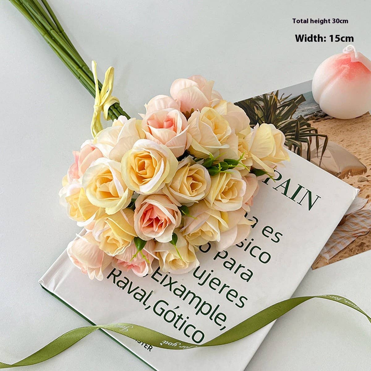 Faux 27-Head Rose Bouquet for Wedding Handheld