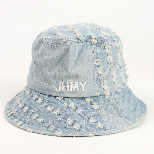 CWAH3279_NEW WASHED DENIM RETRO OLD BUCKET HAT