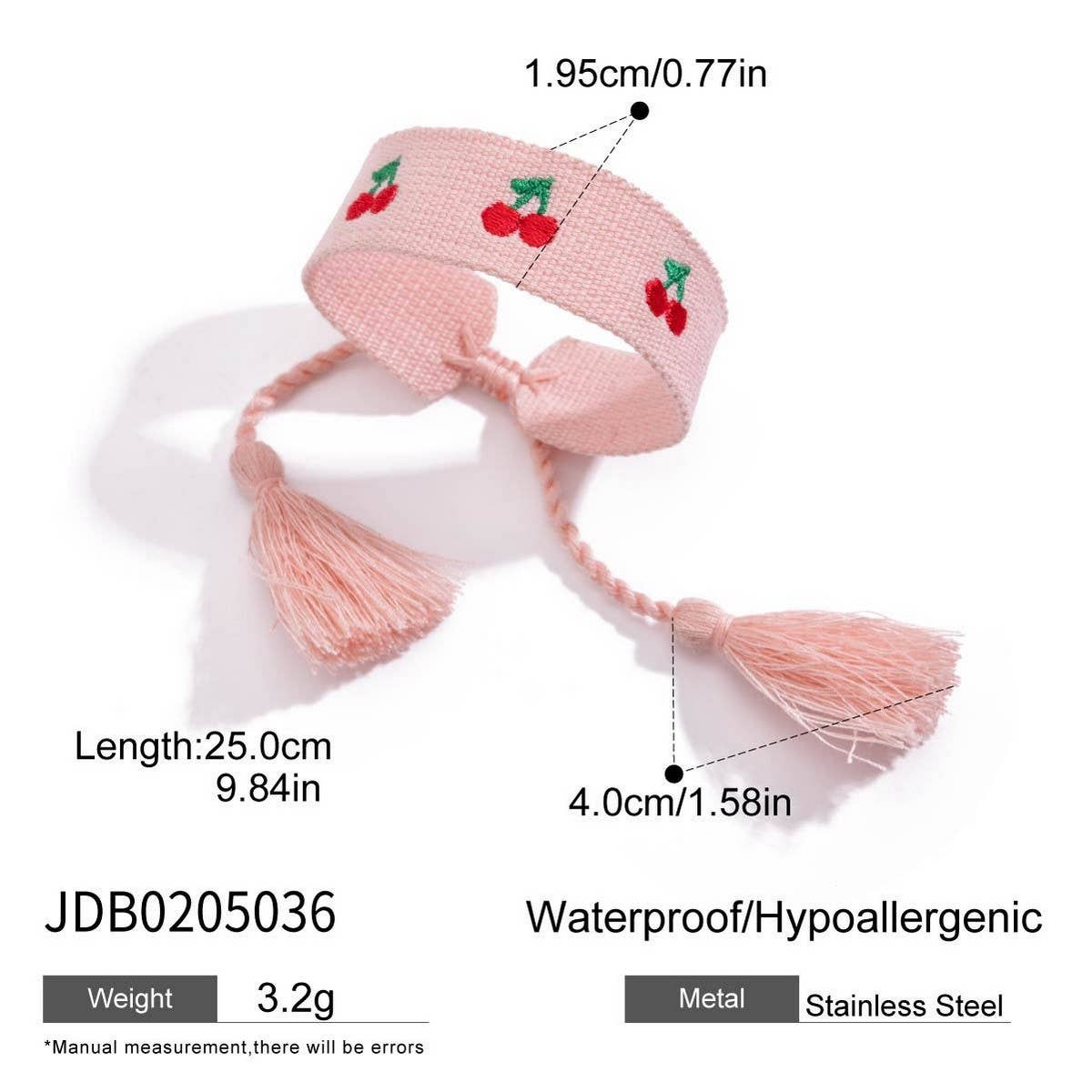Adjustable Colorful Cherry Leopard Woven Bracelet_CWAJE4711