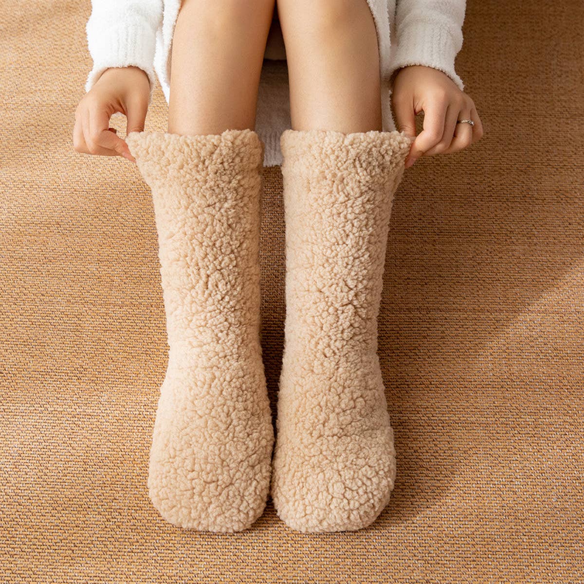WINTER WARM LEG COVERS PLUSH INDOOR SLIPPERS