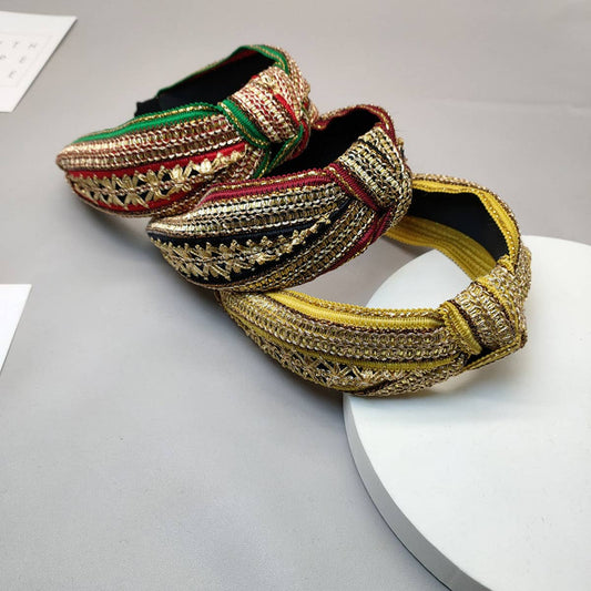 BRAIDED WIDE BAND NON-SLIP BOHEMIAN HEADBAND_CWAHA2603