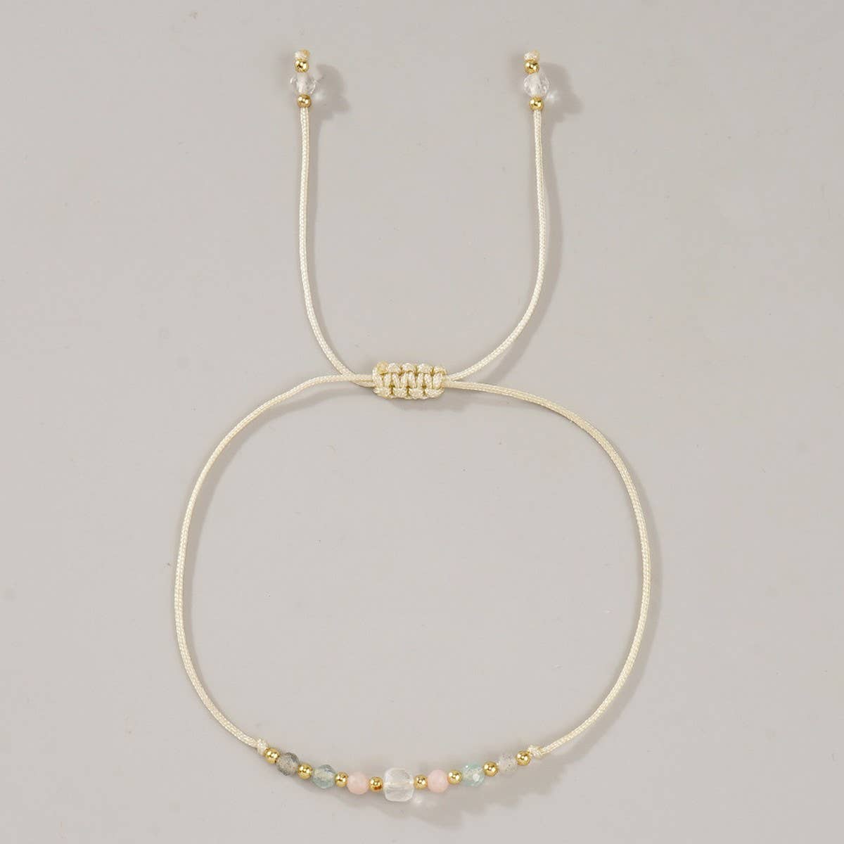 WHITE CRYSTAL COMBINATION BEADED BRACELET_CWAB4625