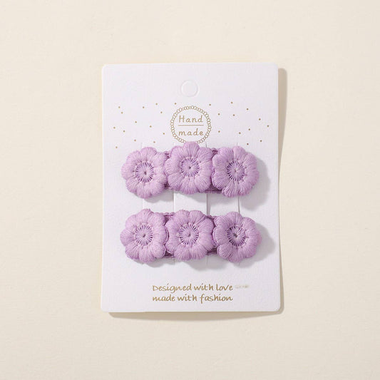 Five-Petal Flower Hair Clips for Kids ? Handmade