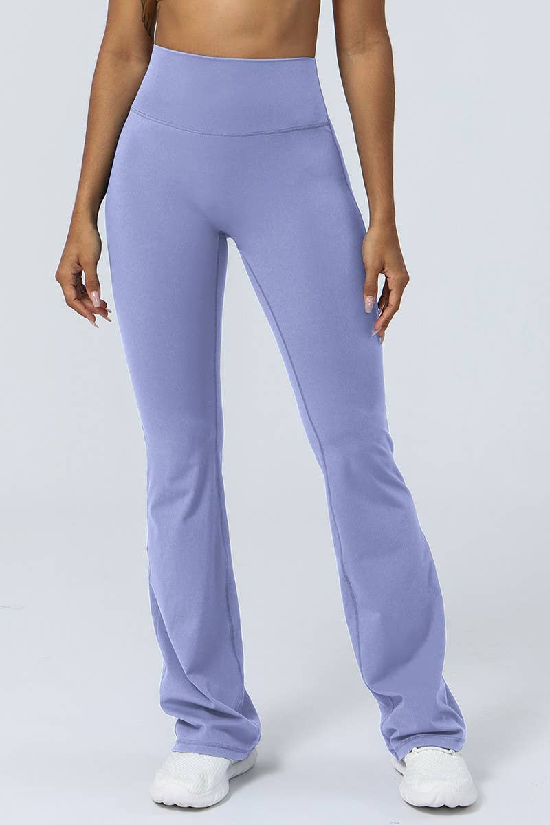 CWBLP1227_HIP-LIFTING HIGH WAIST FLARED FITNESS YOGA PANTS