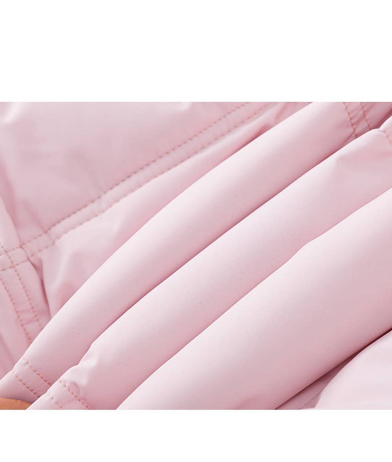 Solid color hooded warm winter padded jacket