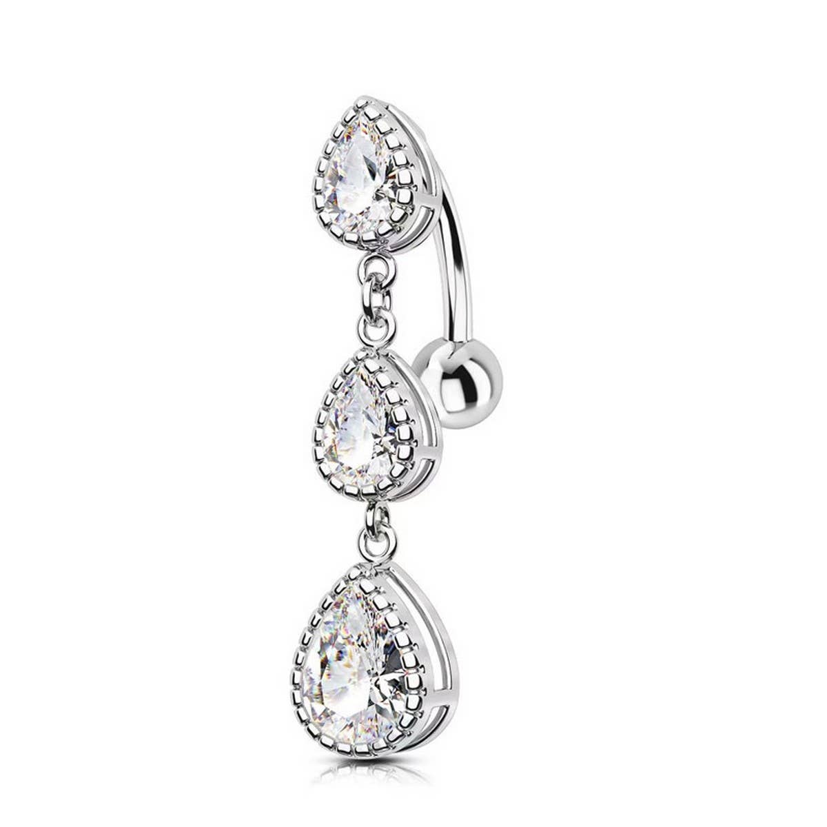 Teardrop Zircon Belly Button Ring for Women