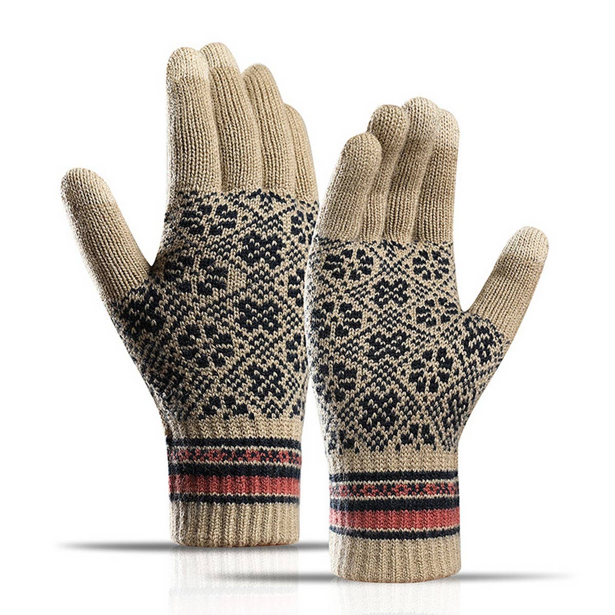 Women¡¯s Knit Gloves ? Jacquard Fleece Touchscreen_CWMM1486