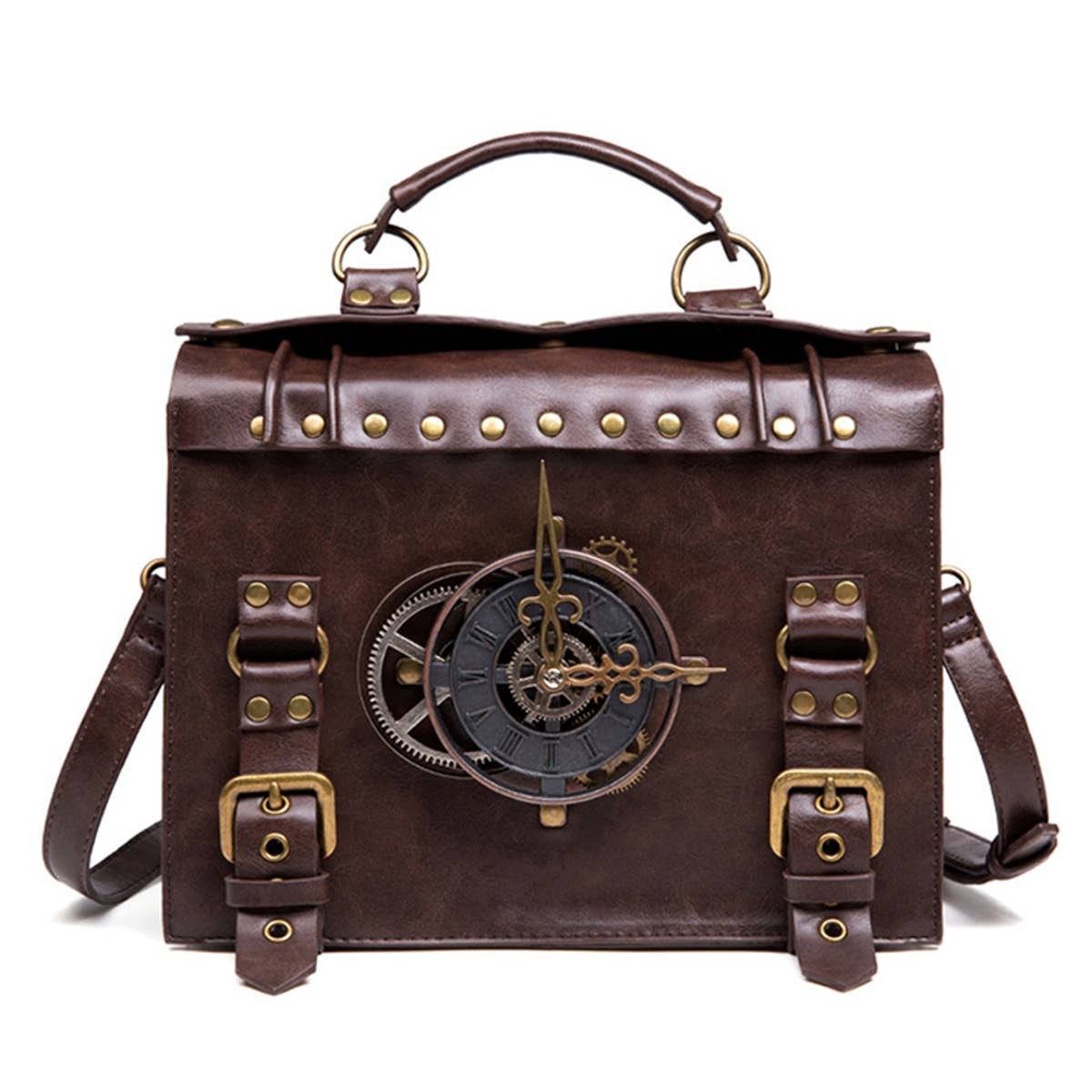 RETRO CLOCK DECORATIVE PUNK SHOULDER BAG_CWAB0629