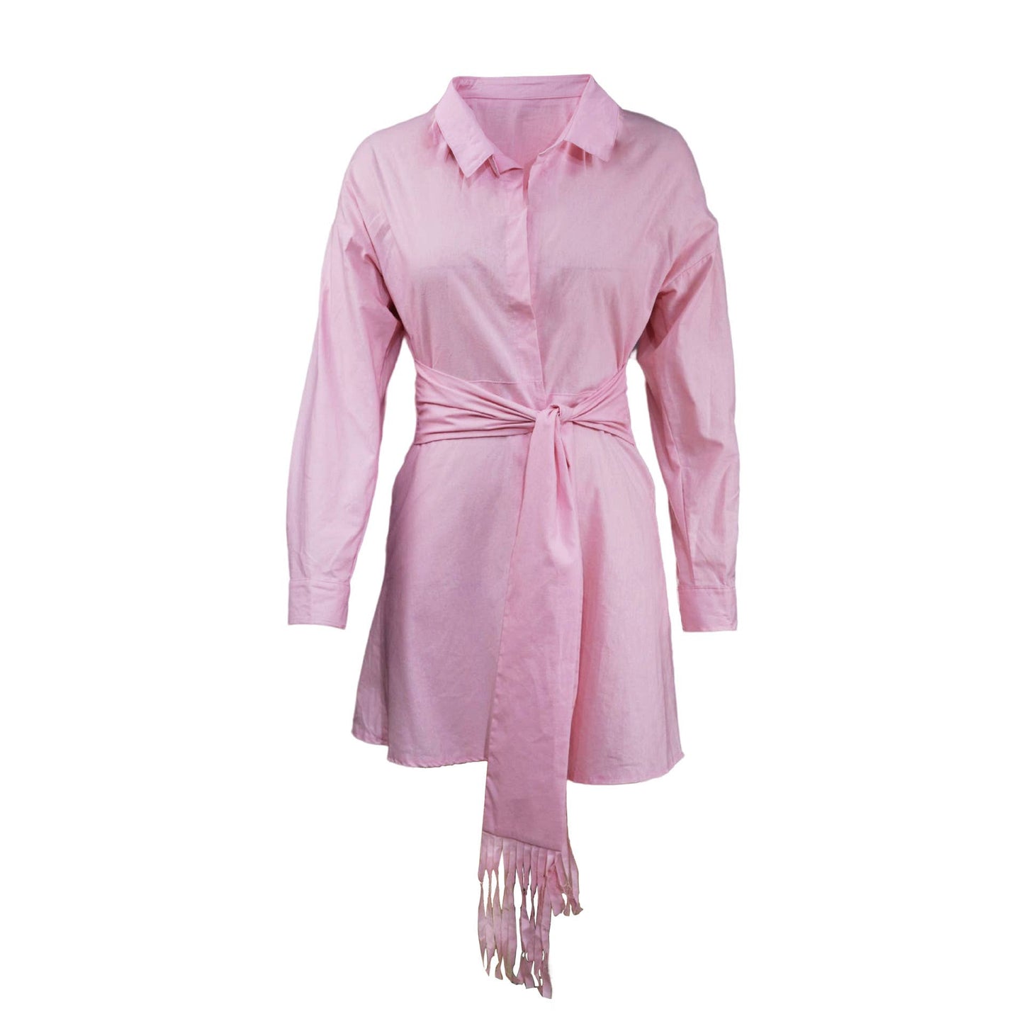 LAPEL HOLIDAY COTTON AND LINEN DRESS