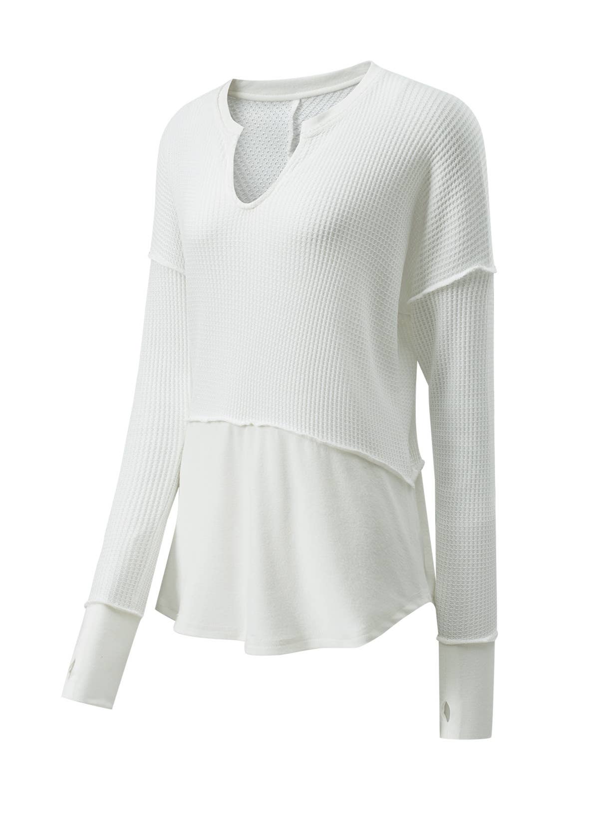 Solid color long sleeve stitched loose hoodie