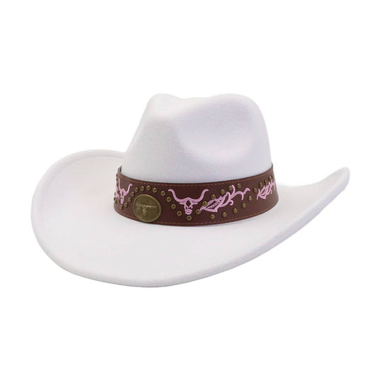 Men & Women Felt Fedora Hat Ethnic Cowboy_CWAH04451