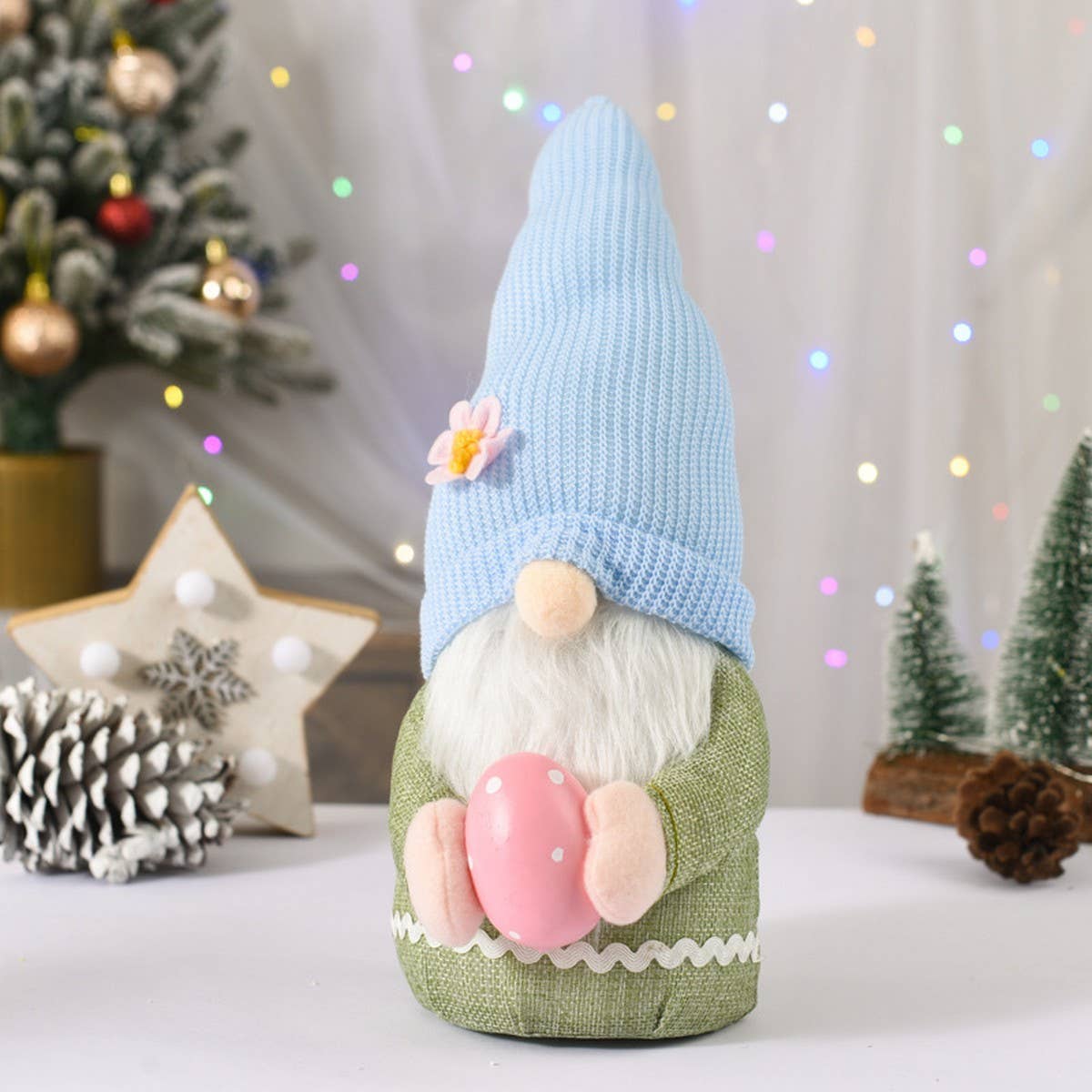 EASTER BUNNY DWARF FACELESS OLD MAN DOLL ORNAMENTS
