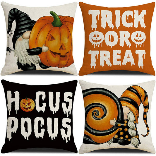HALLOWEEN PUMPKIN CAR LINEN PILLOWCASE