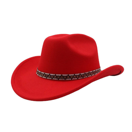 Couple Wool Fedora Jazz Hat Western Ethnic Style_CWAH04411