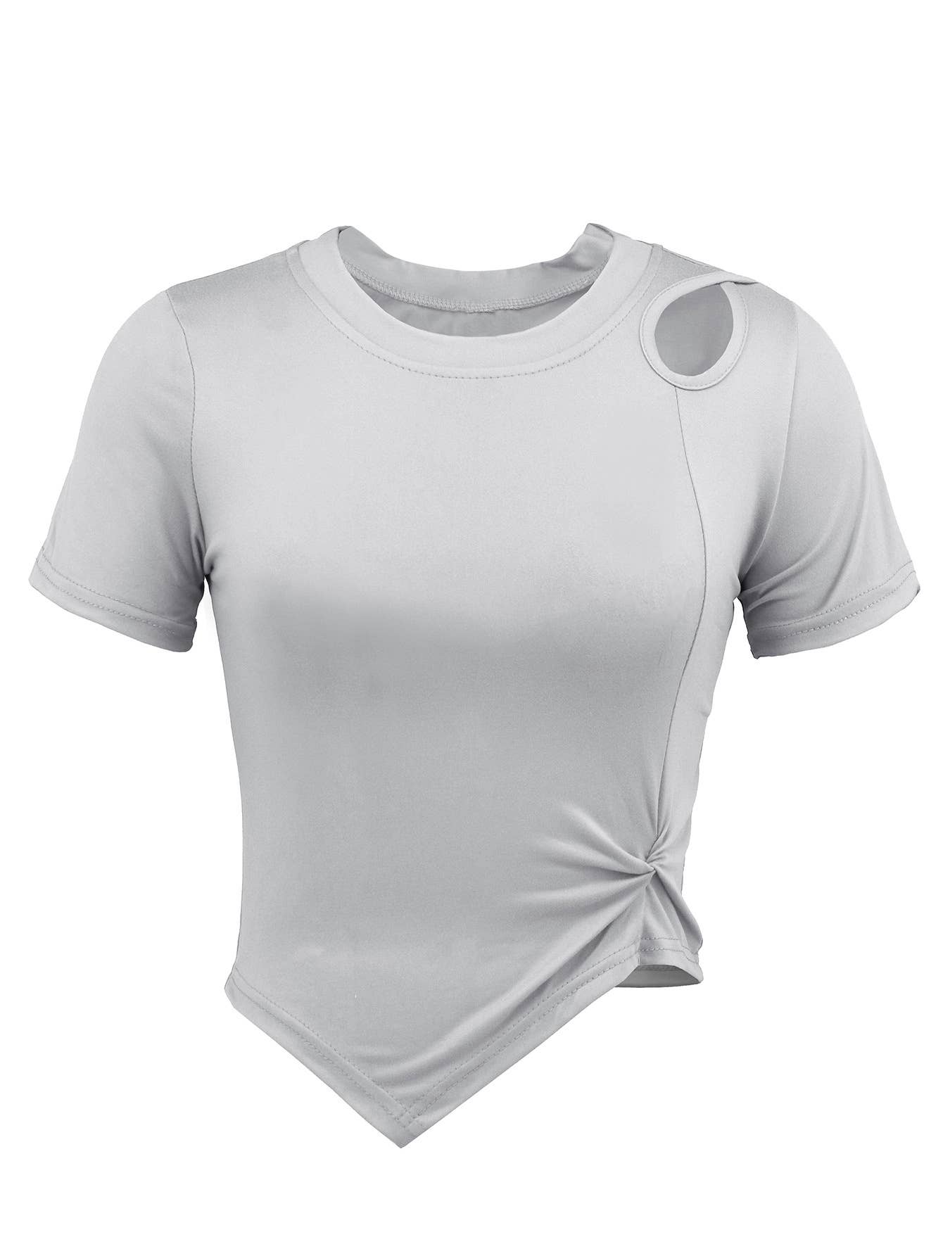 Knitted short-sleeved Casual, form-fitting,top