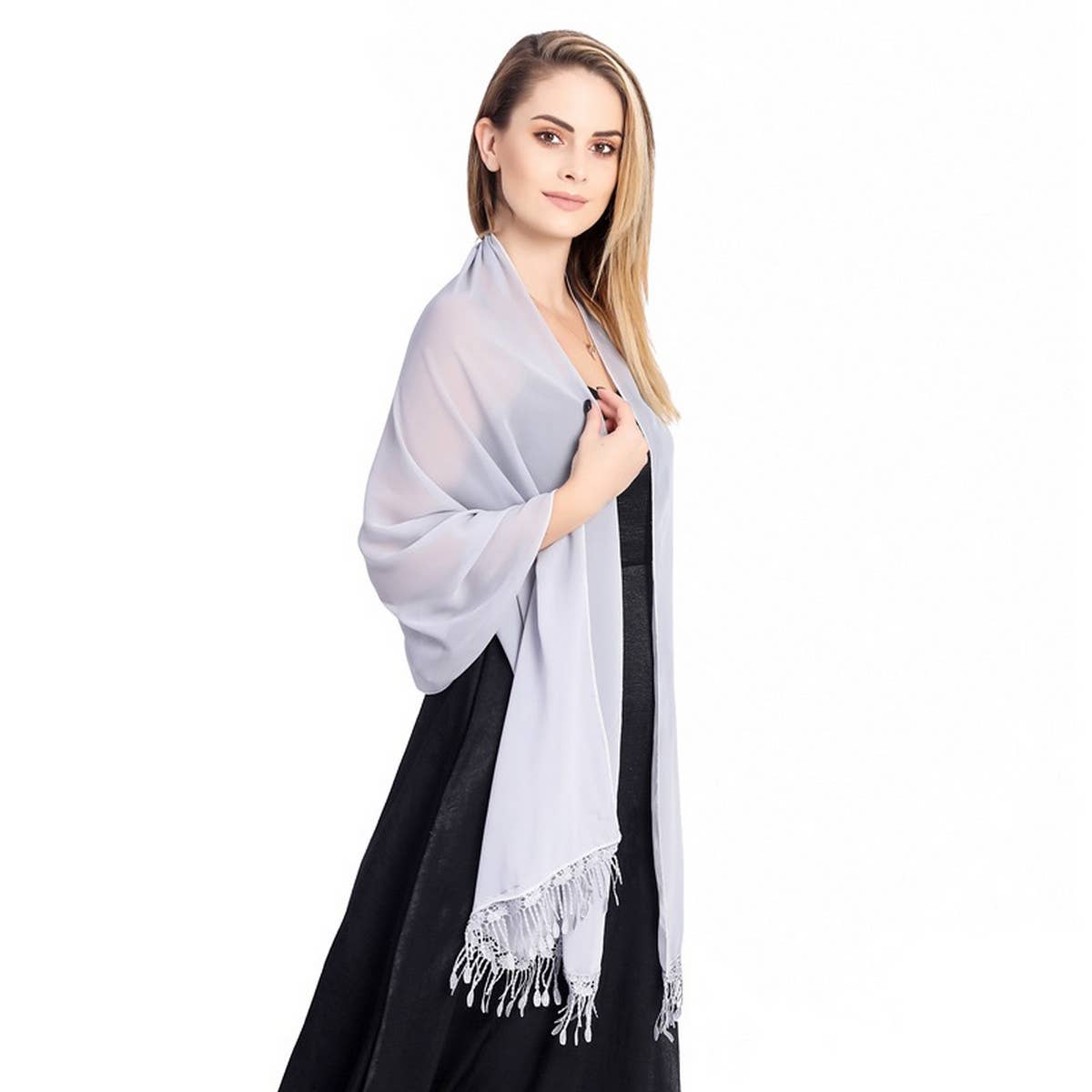 Lace Chiffon Shawl - Bridal & Evening Dress Wrap