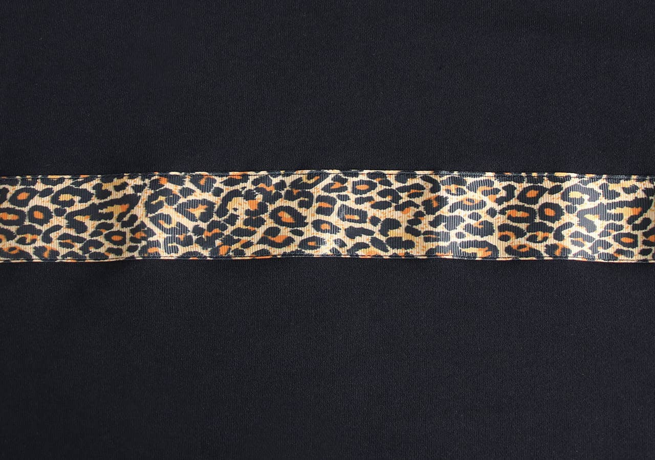 LEOPARD PRINT PATCHWORK CASUAL HOODIE