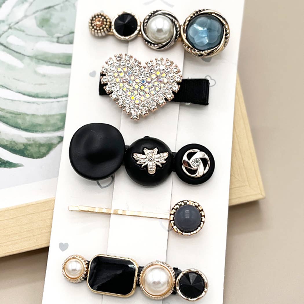 5PCS FAUX PEARL DECOR HAIR CLIP_CWAHA0162