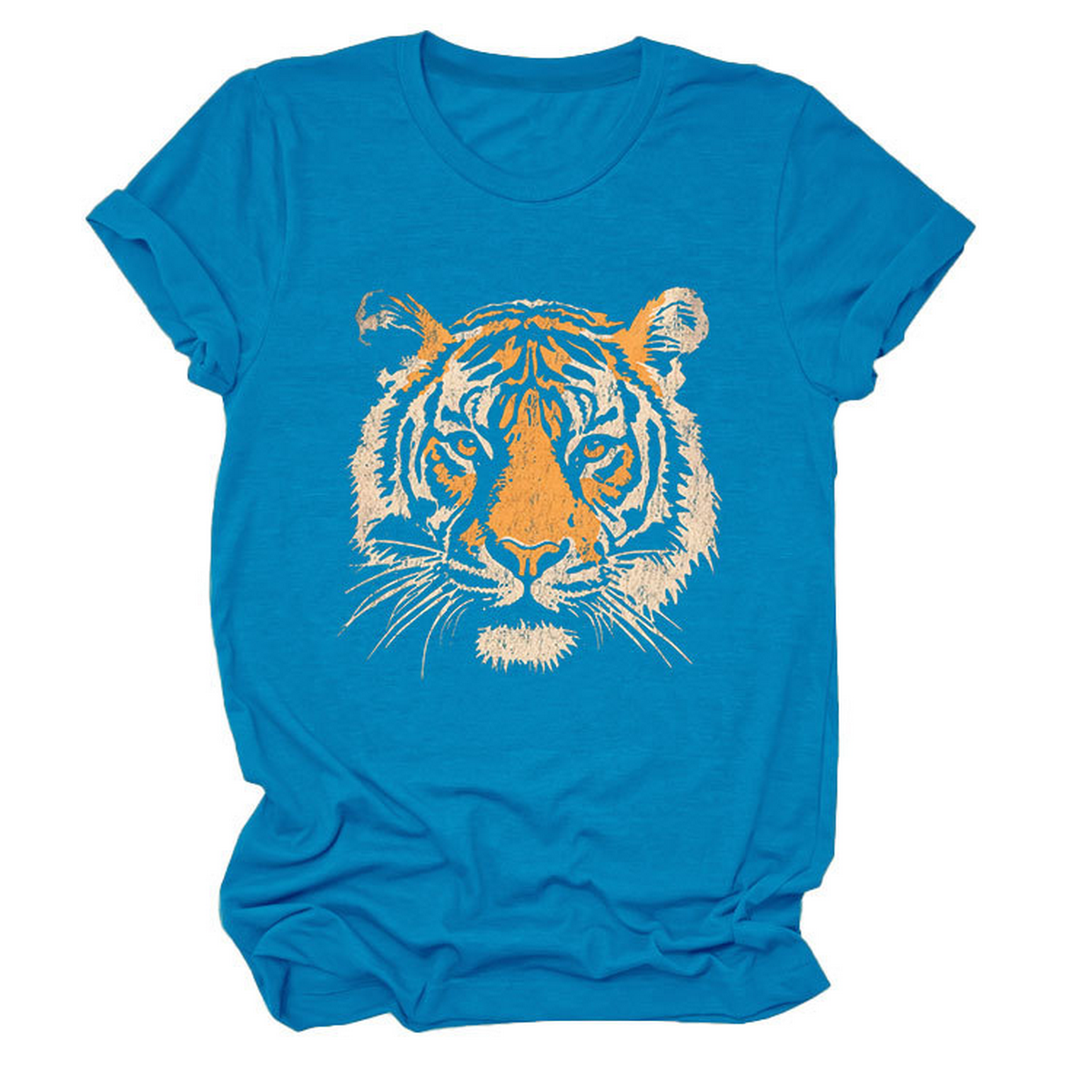 Women??¢s Summer Tee with Stylish Tiger Print_CWTTSL0494