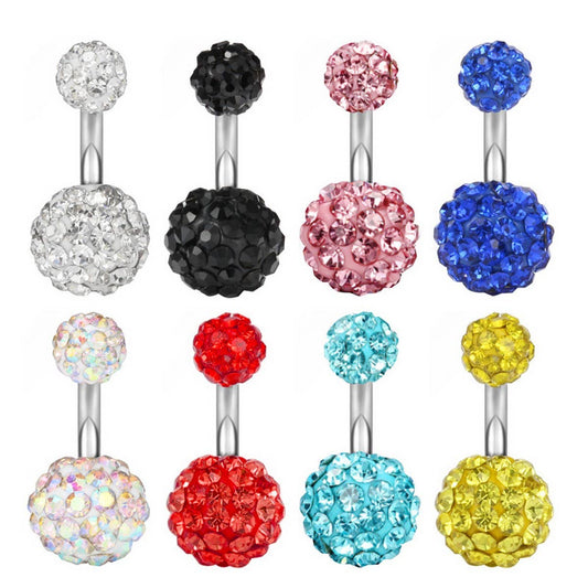 Clay Ball Belly Ring ? CZ Stainless Steel Piercing