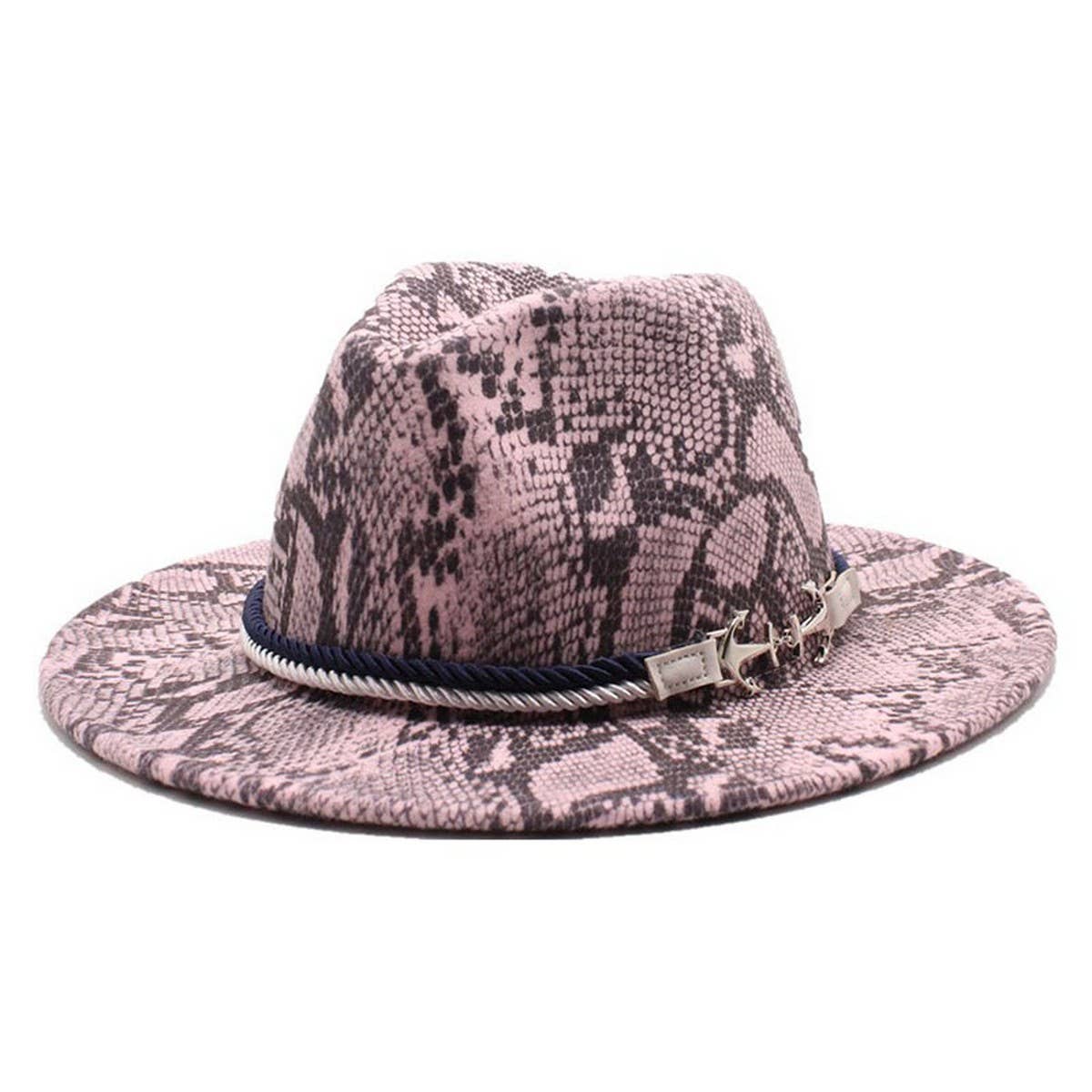 FASHION SNAKE PATTERN WOOLEN JAZZ HAT FELT HAT_CWAH2591