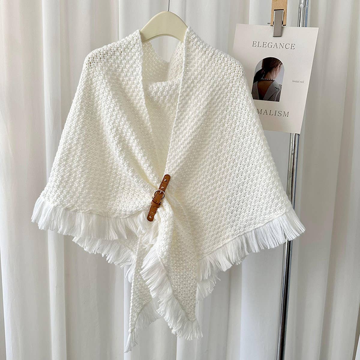 Winter Tassel Cape Scarf Shawl for Warm Layering