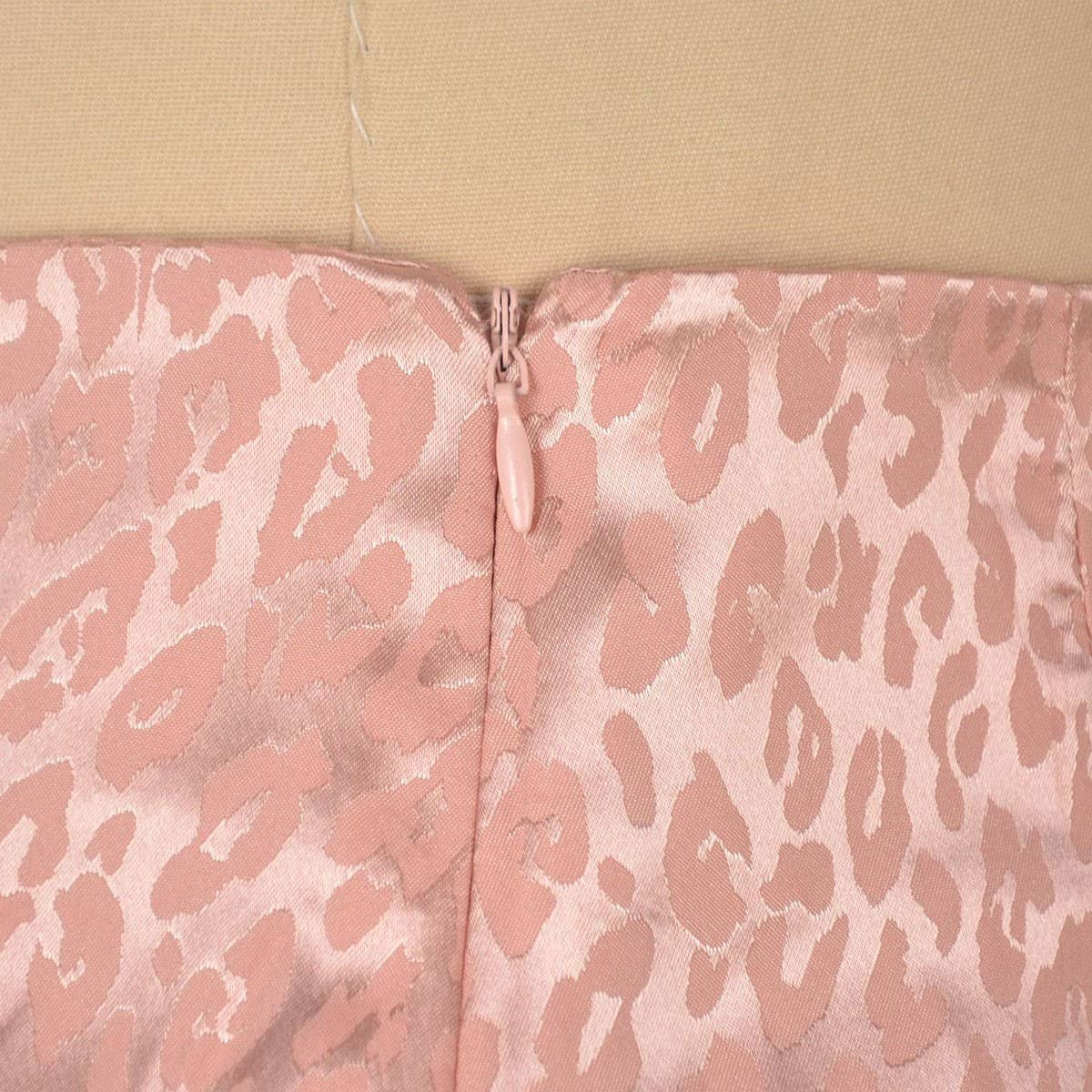 SLIT SHORT SKIRT JACQUARD SATIN ZIPPER SKIRT_CWBSS0407