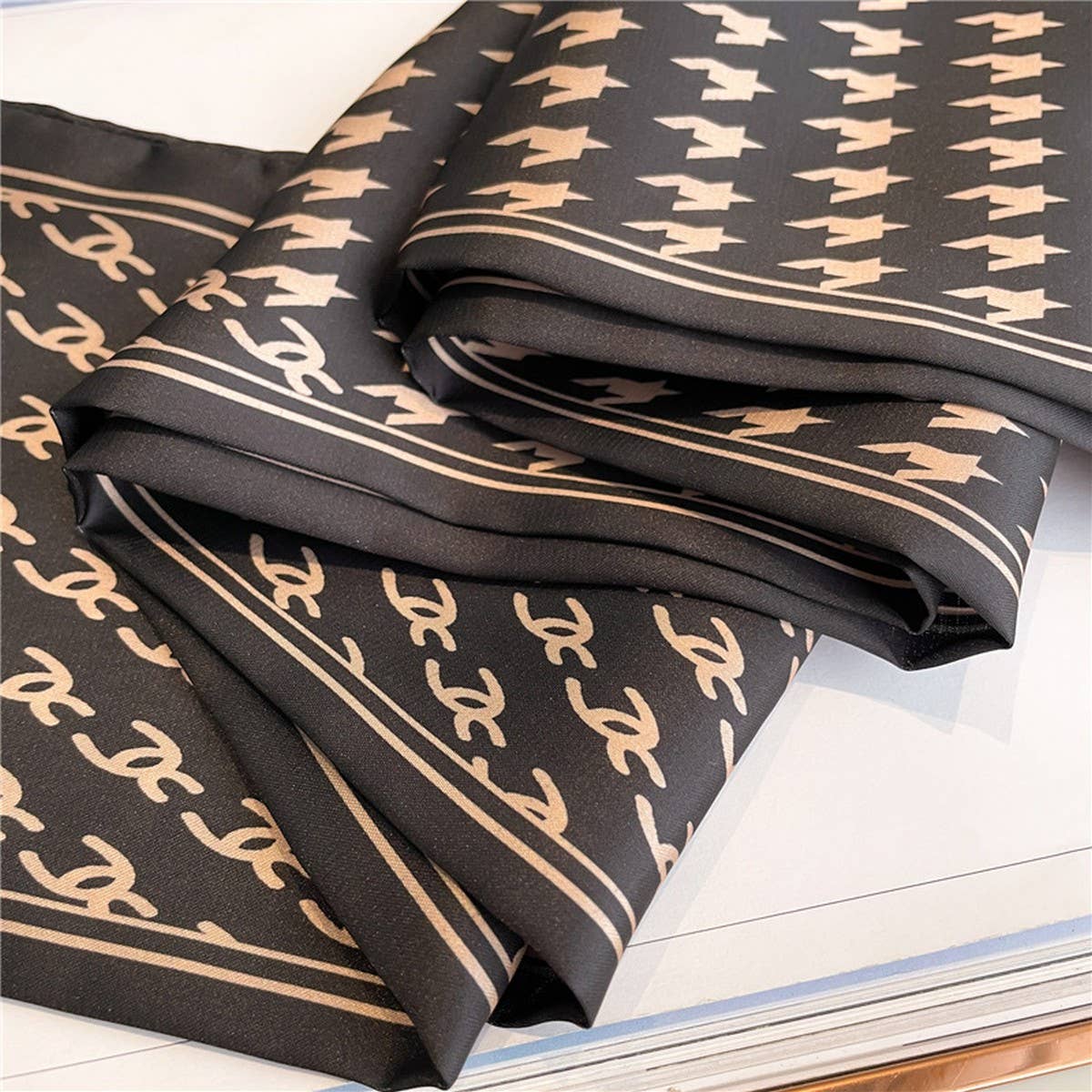 Skinny Silk Scarf for Hair, Neck or Bag Wrap_CWASC1512🎗️