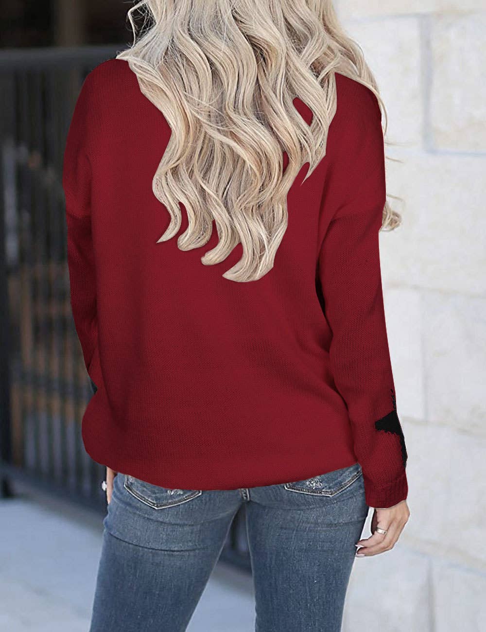 SLOUCHY STAR PULLOVER KNIT PULLOVER SWEATER