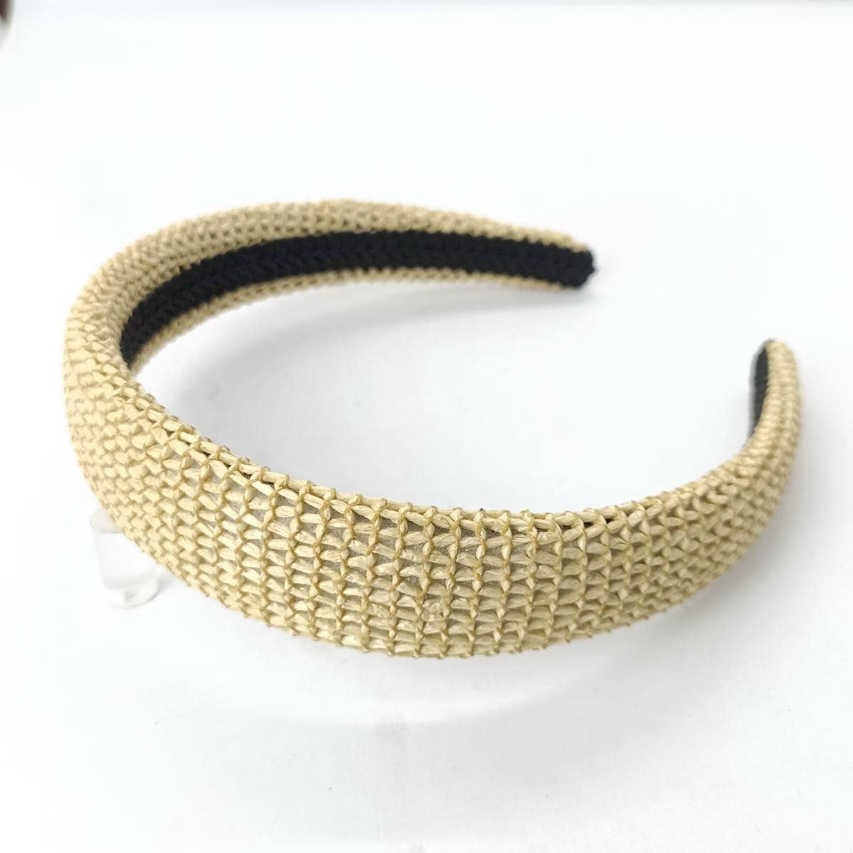 Boho Colorful PP Raffia Padded Crown Headband_CWAHA6324