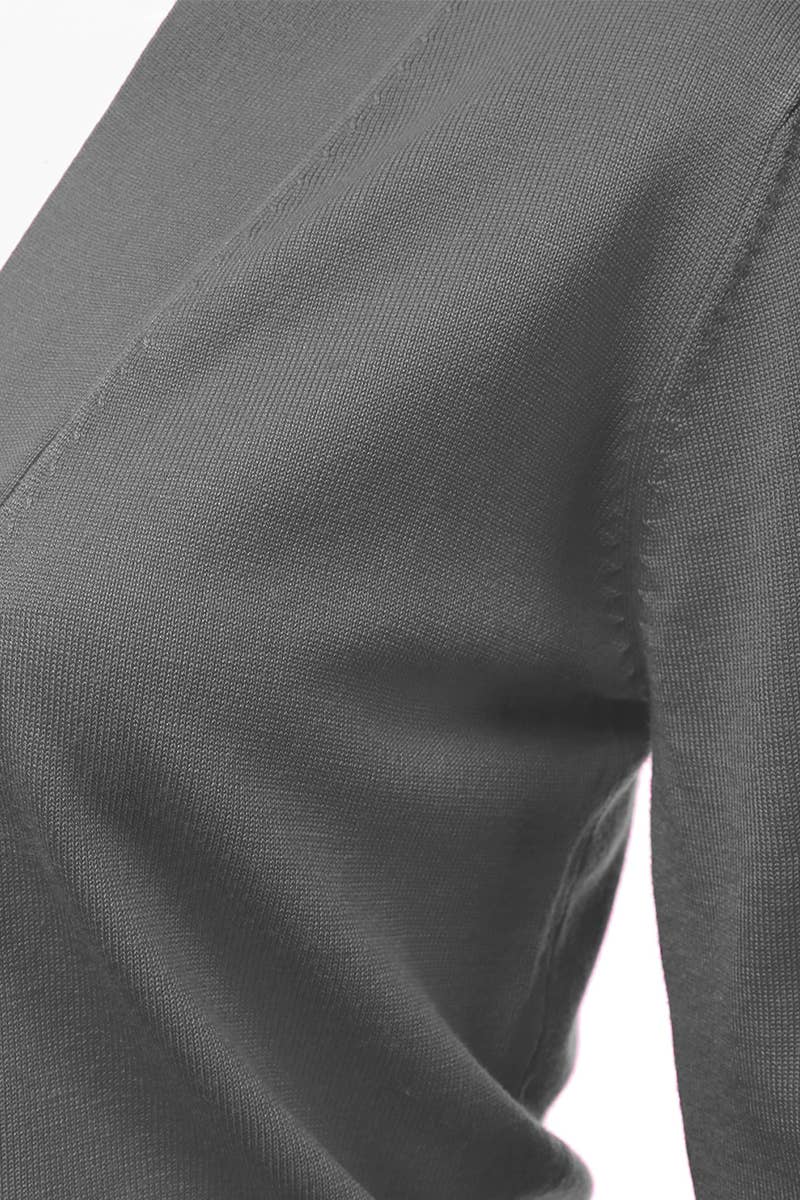 AWOCAS074_Basic 3/4 Sleeve Open Front Cropped Cardigan