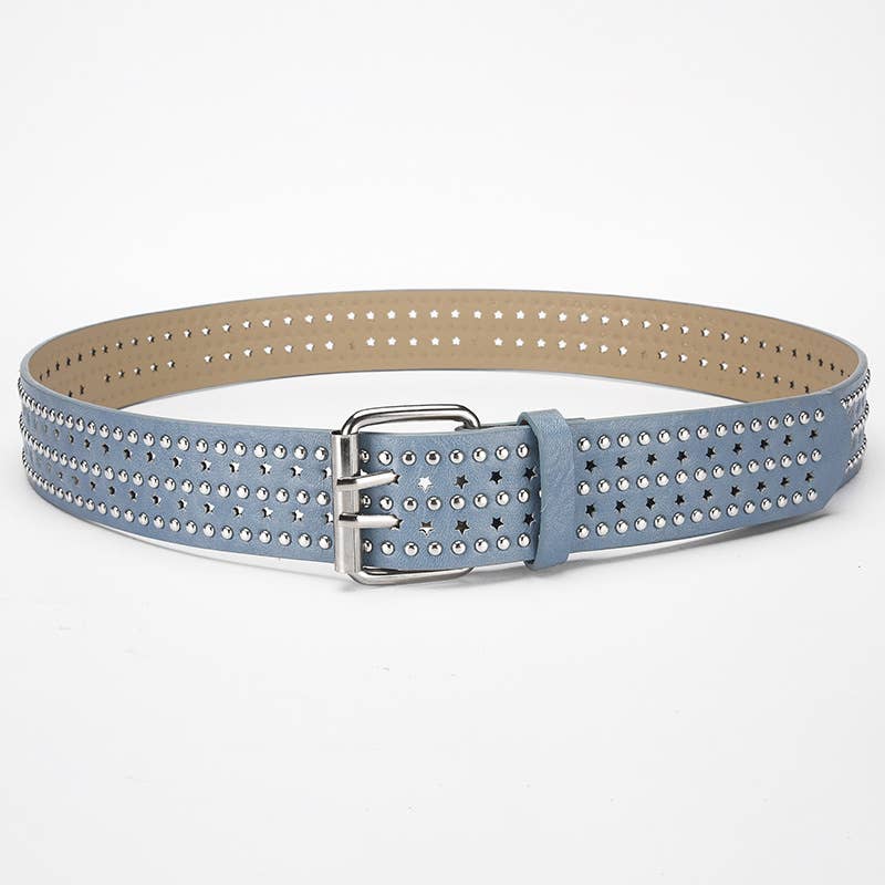 Punk hip-hop style five-pointed star-hole belt