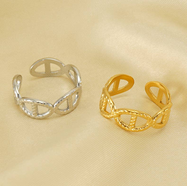 TITANIUM CUTOUT ADJUSTABLE STAINLESS STEEL RING