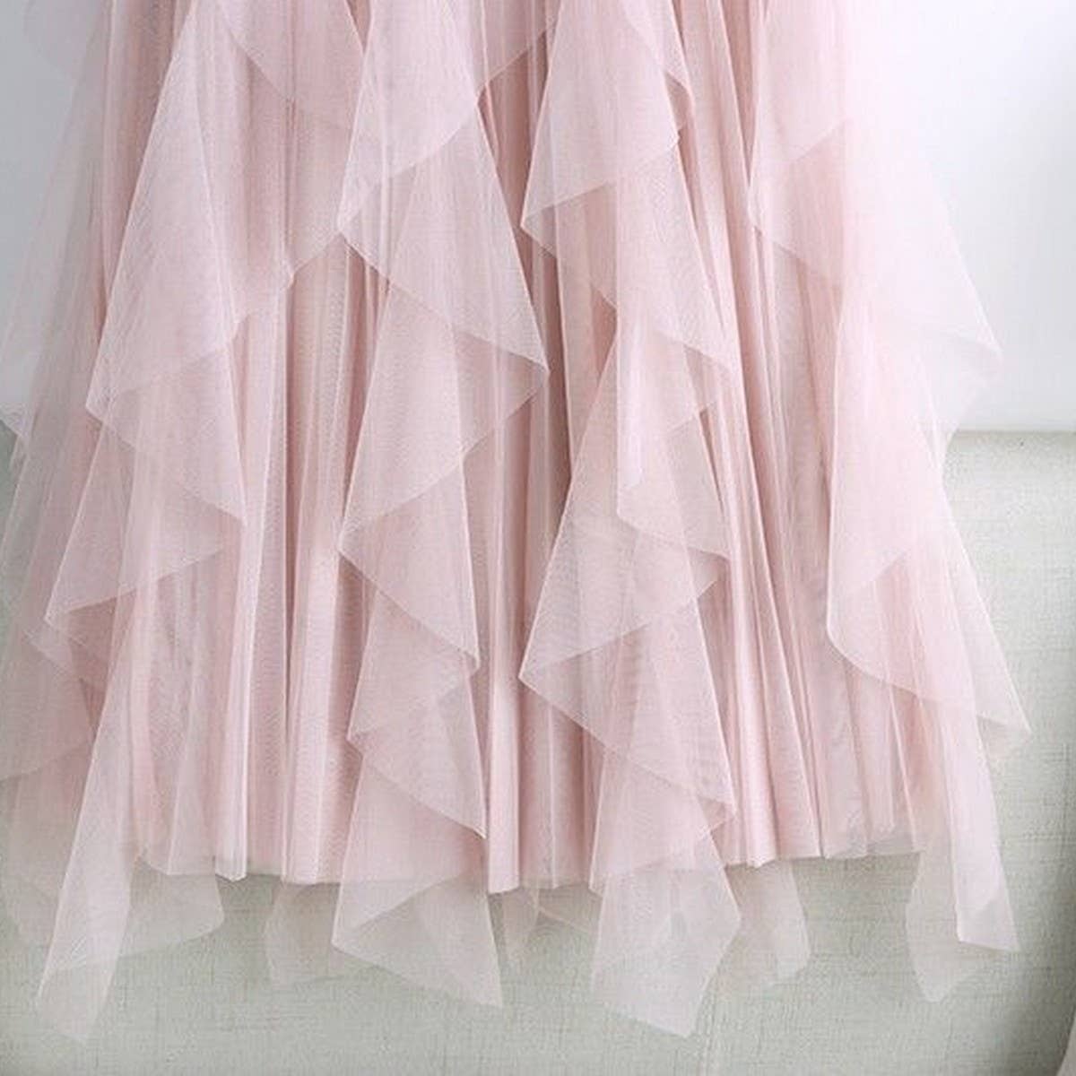 TULLE SKIRT MID-LENGTH HIGH WAIST PLEATED SKIRT