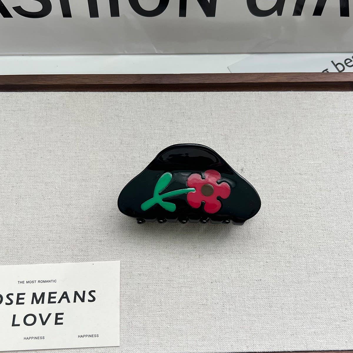 Colorblock Tulip Hair Claw,  Floral Acetate Clip