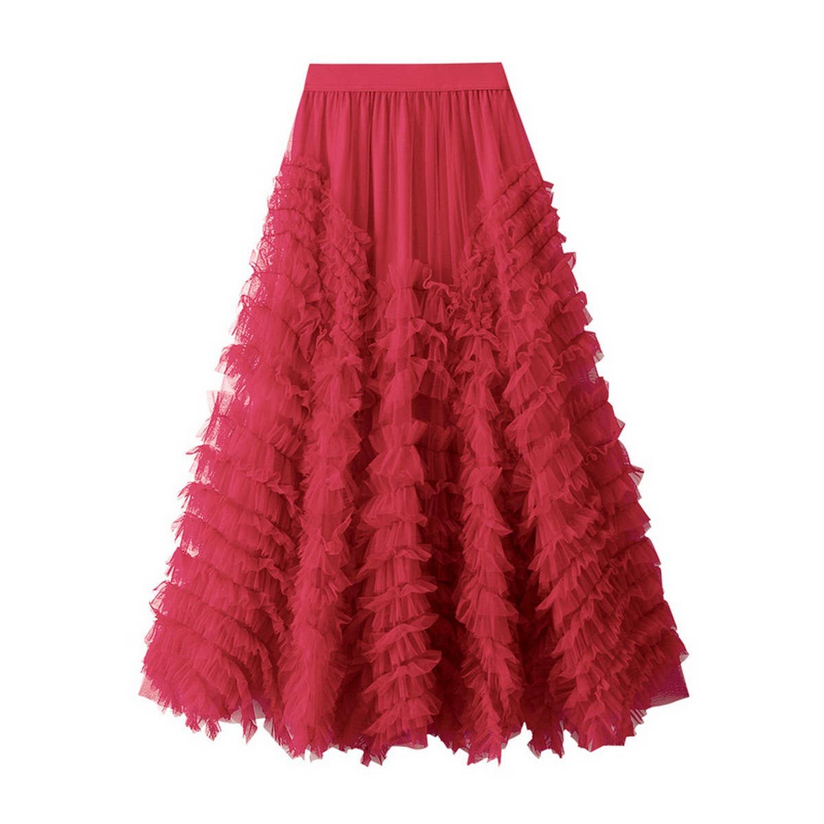 Deluxe Tulle Tiered Maxi Skirt with Flare