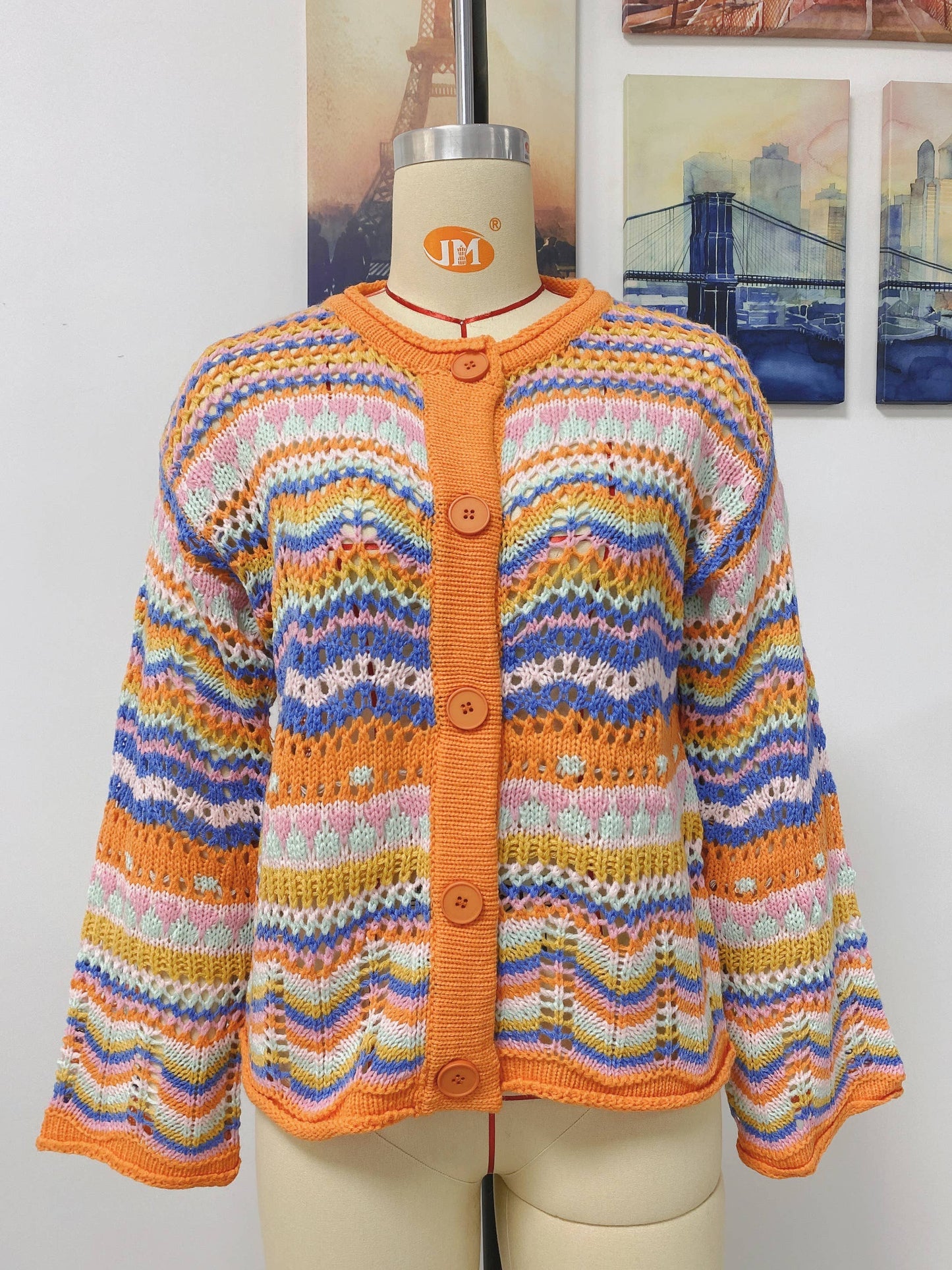 STRIPED SWEATER LOOSE RAINBOW KNITWEAR