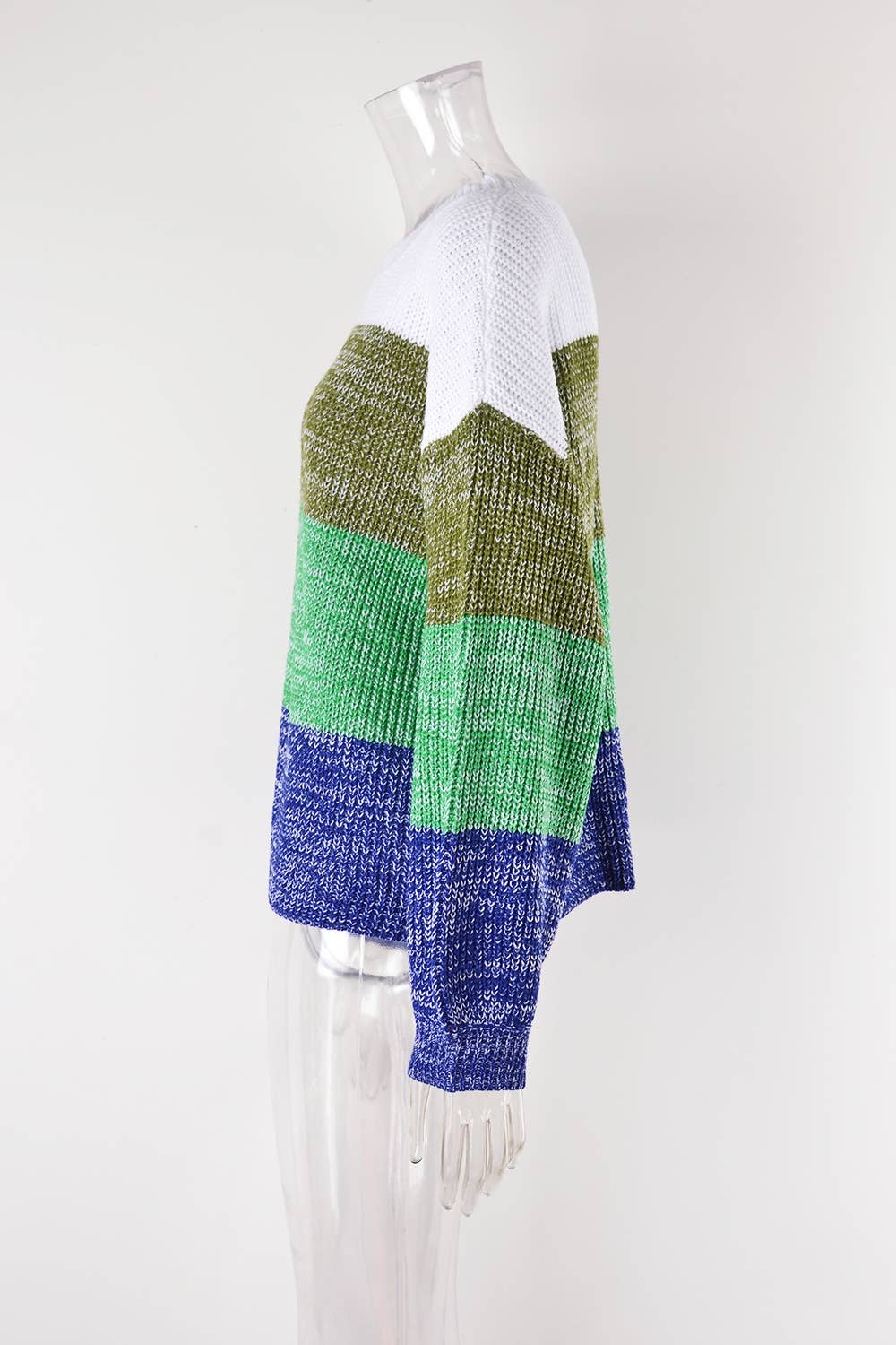 Patchwork Color Contrast Pullover Sweater