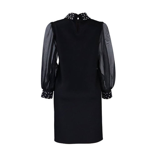 MESH STITCHING BEADED LOOSE PLUS SIZE DRESS