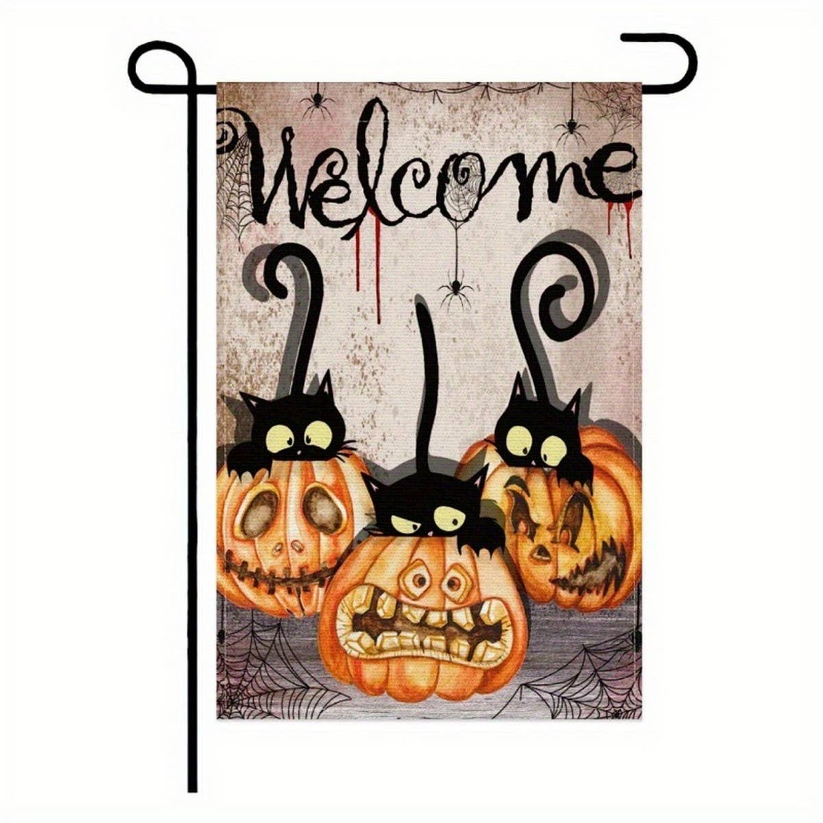 CWMM10255_HALLOWEEN GARDEN FLAG PUMPKIN GHOST DECOR