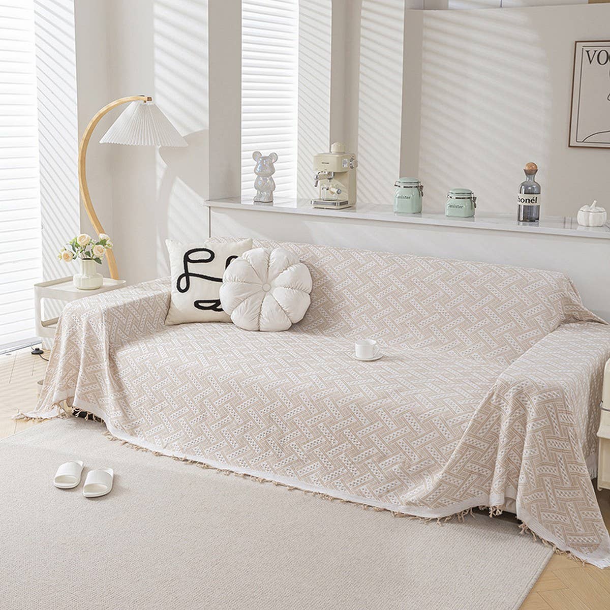 Double-Sided Cotton Sofa Cover Blanket
