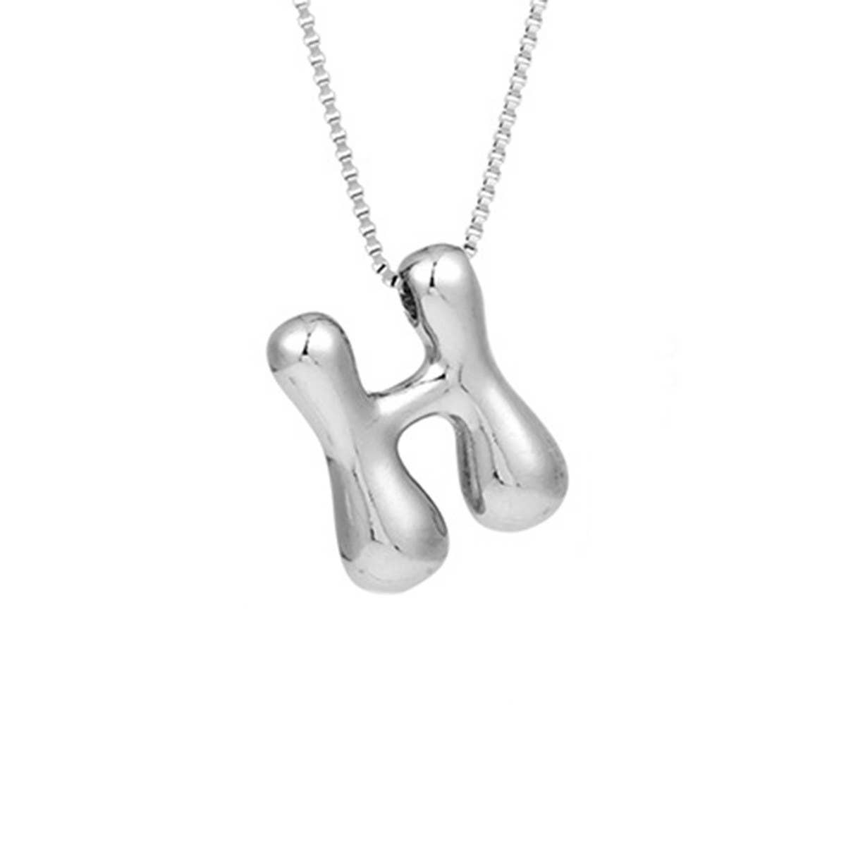 Hip Hop 26 Letters Pendant Necklace - Silver Chain