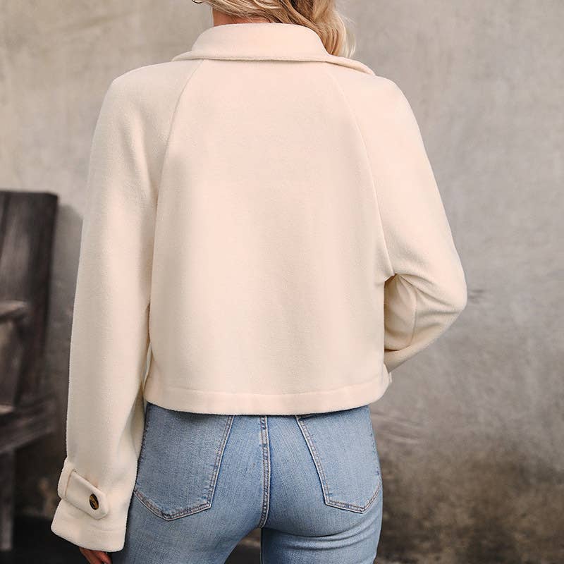 A textured fleece button jacket