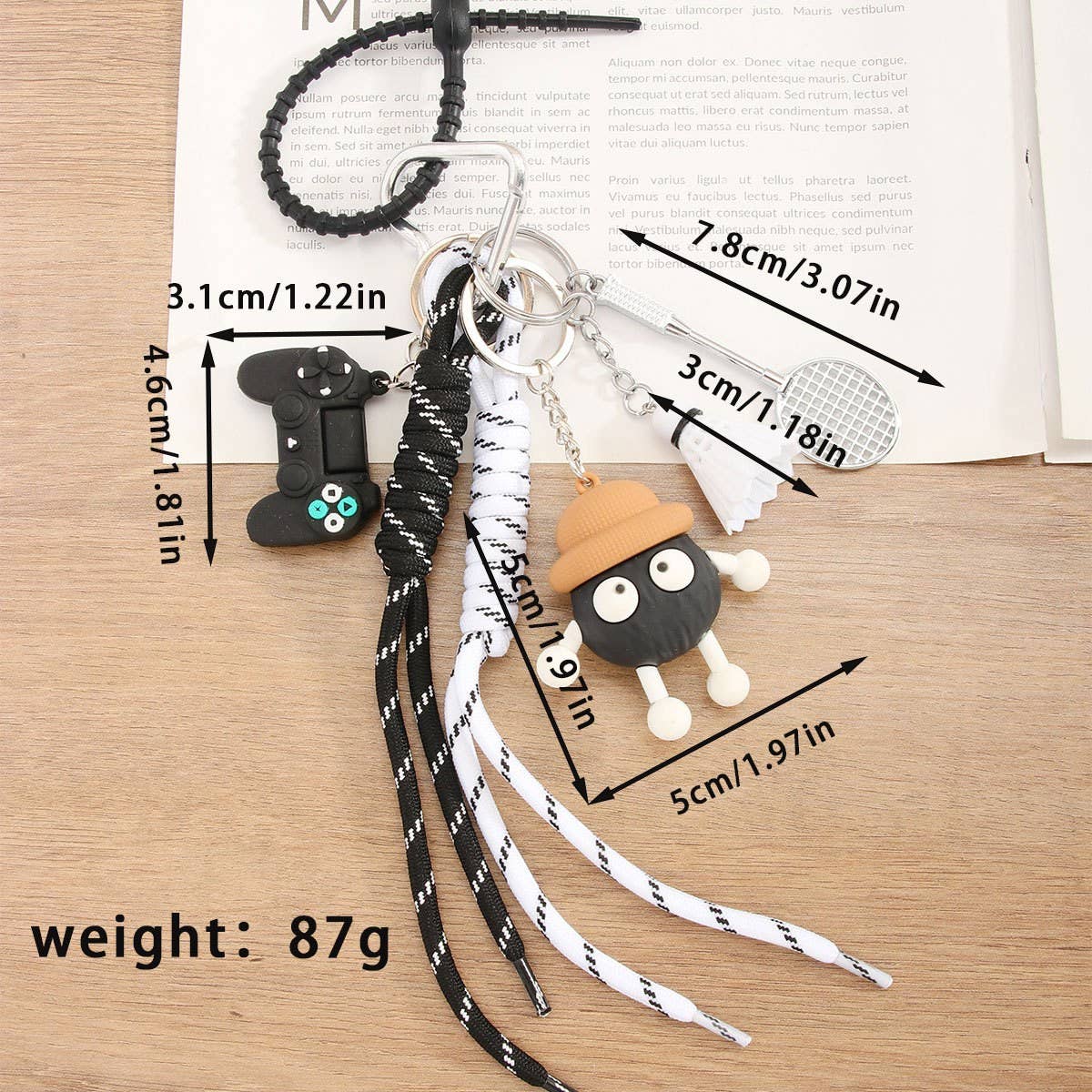 Cute Mini Coal Ball PVC Keychain Charm