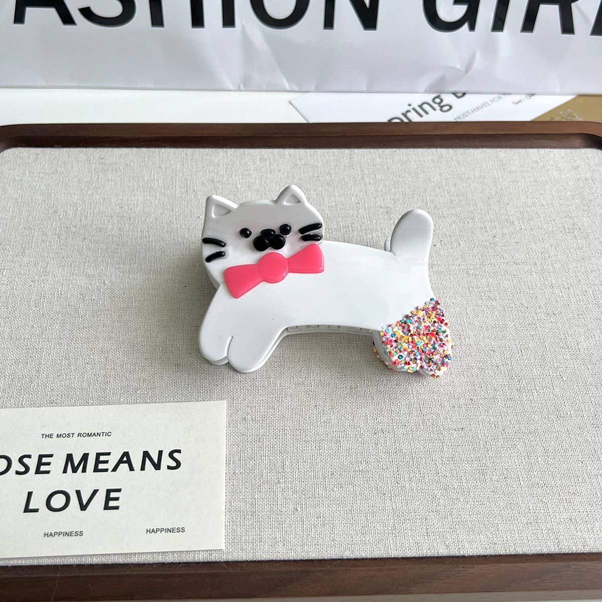 Cute Cat Bow Hair Clip  Creative Cartoon Accessory