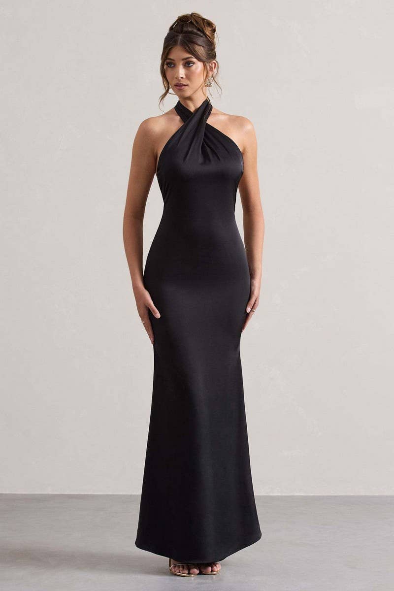 CWDMD5614_ELEGANT HALTER NECK BODYCON PARTY DRESS